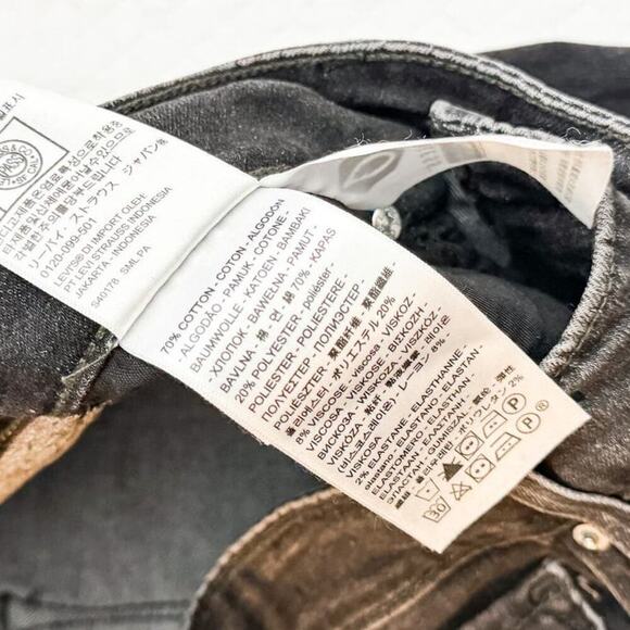 Levi's 721 High Rise Skinny Denim Jeans Charcoal Size 32 - Picture 6 of 8